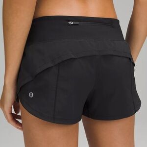 Lululemon Black Speed Up Low Rise Lined Short